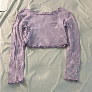 Lavender Ribbed Crop Top